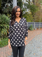 Black Polka Dot Zip Top Poppy